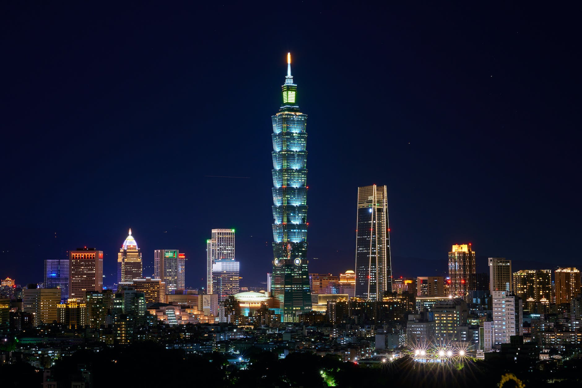 illuminated buildings